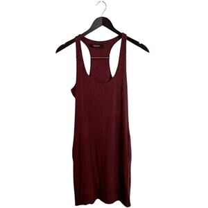 Naked Wardrobe Baby Mama Brown Knit Tank Mini Dress Size M3